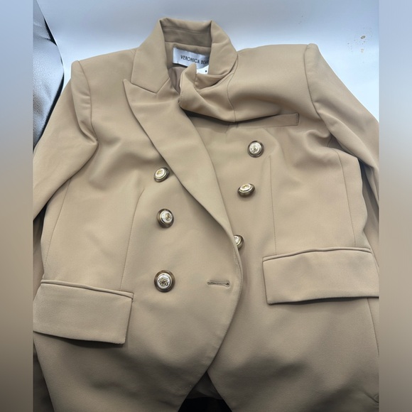 NWT Veronica Beard Dickey Miller Khaki Tan Double Breasted Jacket Blazer Sz 6 - Picture 3 of 12
